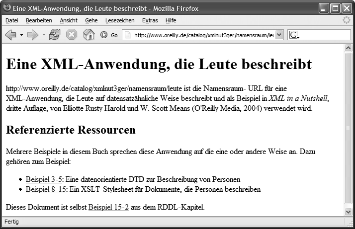 Ansicht RDDL-Dokument im Webbrowser
