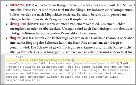 ePub in Sigil: Aufzählung als richtige Liste