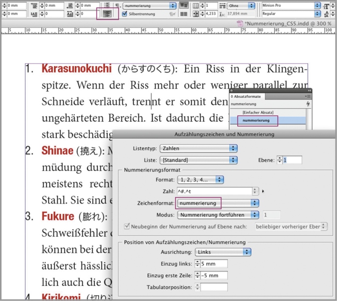 Aufzählungen in InDesign erstellen
