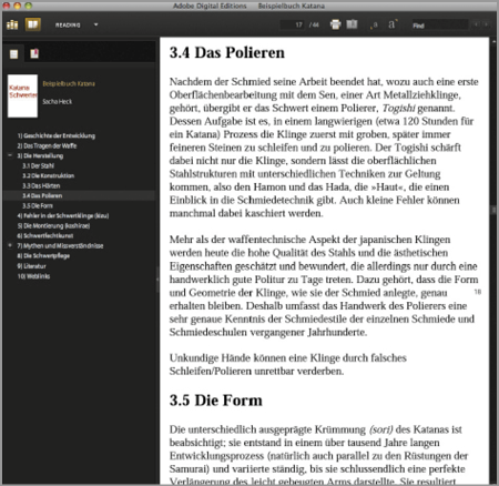 Leseansicht in Adobe Digital Editions