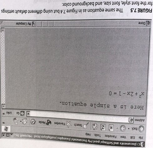 Same equation but with different default settings