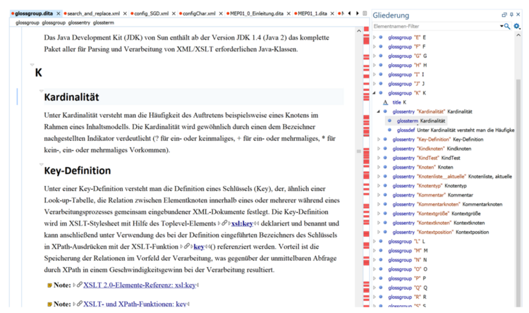 Abb. 38: Beispiel einer DITA-Glossar-Datei