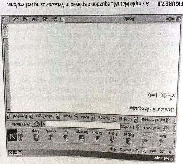 Simple MathML equation in Netscape using techexplorer