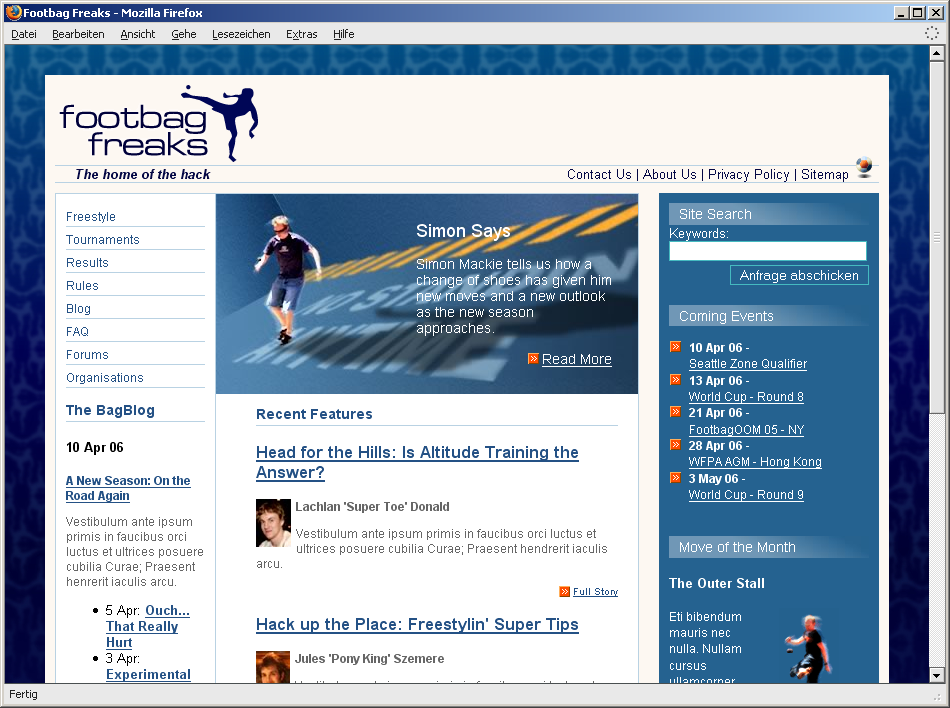 Die formatierte Navigation