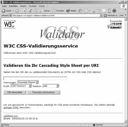 Variante des W3C-CSS-Validators