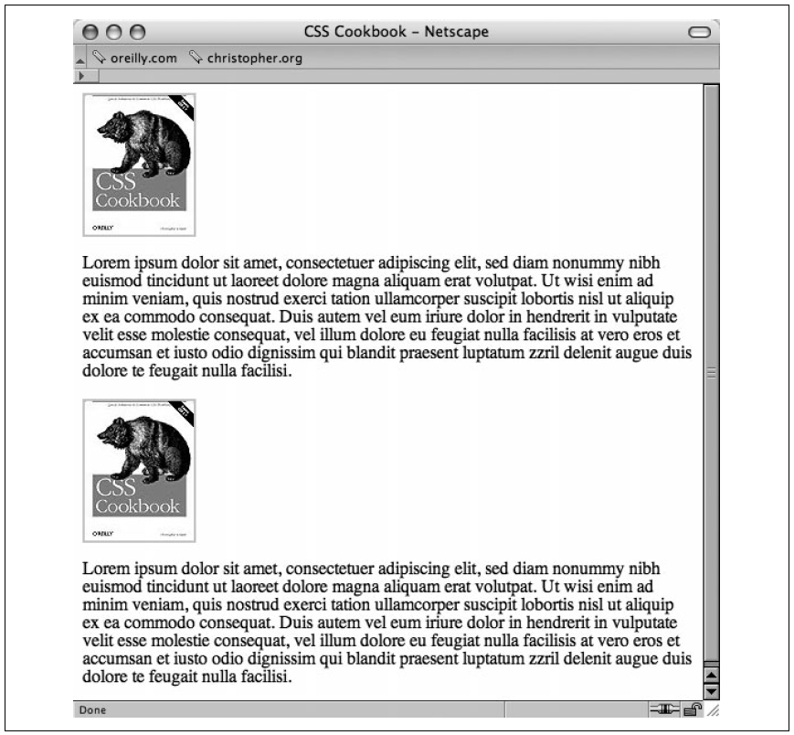 Standardmäßig werden Bilder nicht von Text umflossen