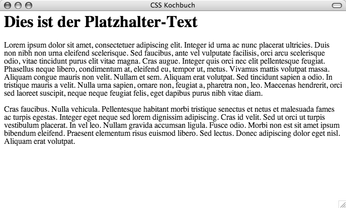Standarddarstellung der textbasierten Überschrift