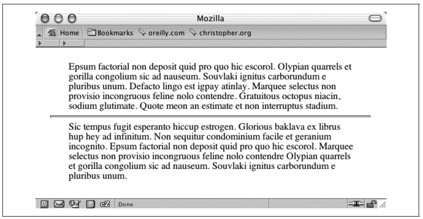 Standarddarstellung einer horizontalen Trennlinie
