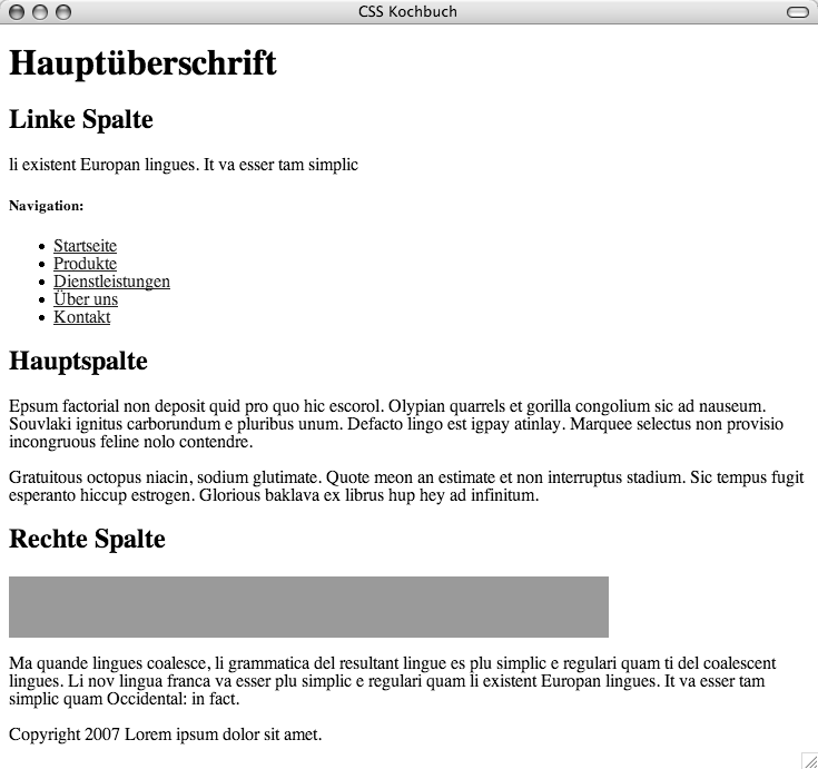 Seite in der Standarddarstellung