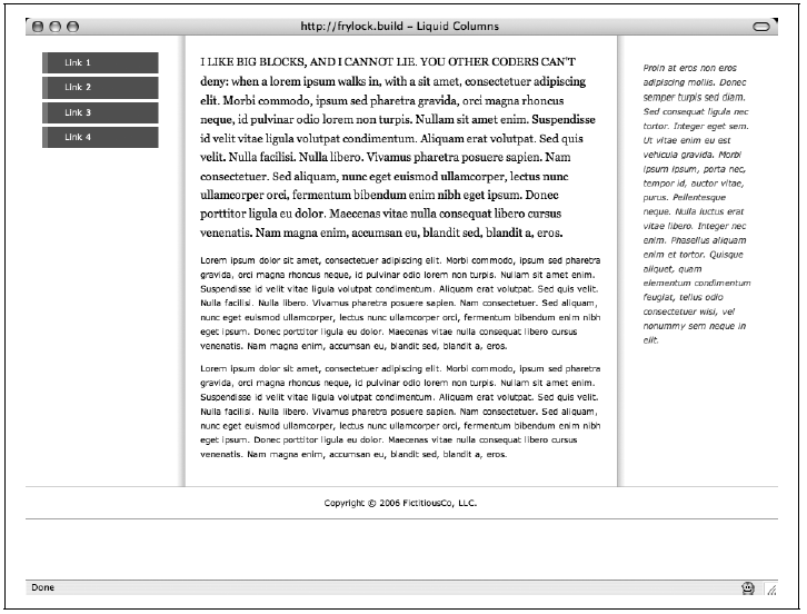 Fertiges Seitenlayout