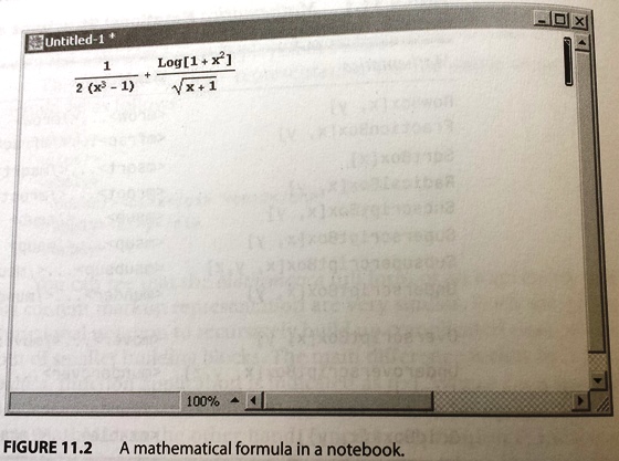 Mathematica: mathematical formula in a notebook