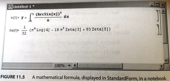 Mathematica: formula, displayed in StandardForm, in a notebook