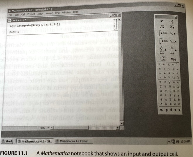 Mathematica notebook showing input and output cell