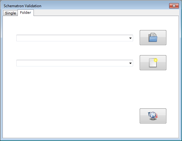 Window: Schematron Validation - Tab: Folder Fenster Schematron Validation mit aktiver Registerkarte Folder