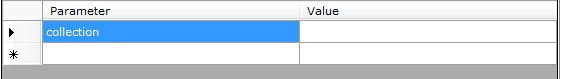 Window: Hotfolder - Tab: Parameters - Listenansicht der Parameter innerhalb des Fensters Hotfolder Listenansicht der Parameter innerhalb des Fensters Hotfolder
