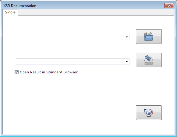 Window: XSD Documentation - Tab: Single Fenster XSD Documentation mit aktiver Registerkarte Single