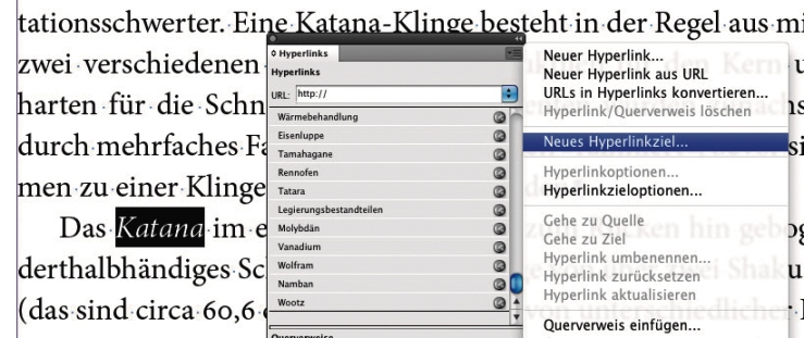 neues Hyperlink-Ziel erstellen